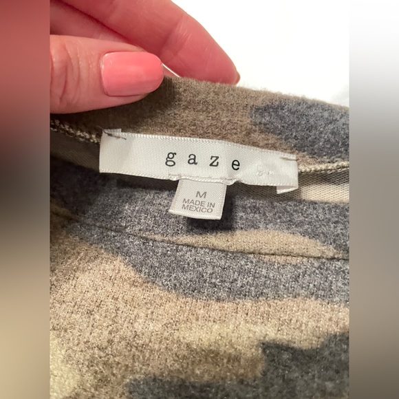 Camo Long Sleeve Front Tie Soft Fabric Tee Top Size Medium - Picture 9 of 9